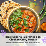 Chicken Curry with Garam Masala: A delicious serving of chicken curry garnished with fresh cilantro, paired with naan bread, showcasing the rich flavor of Garam Masala.