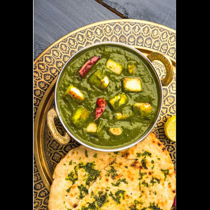 Espinacas al curry con Queso Vegano | Palak Paneer Recipe