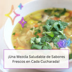 Delicious mix veggies soup garnished with fresh cilantro, featuring a healthy and flavorful blend of assorted vegetables.