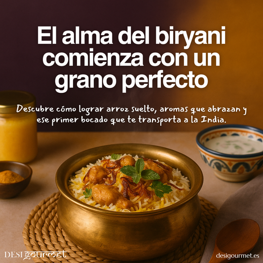 Biryani indio con arroz suelto y aromas de especias Desi Gourmet