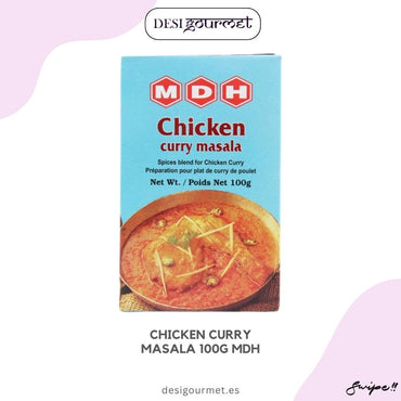 Chicken Curry Masala 100G MDH: "Blend of spices for authentic Indian chicken curry. Perfect for adding rich flavor to your dishes. Enjoy the taste of India in your kitchen. 100g pack."