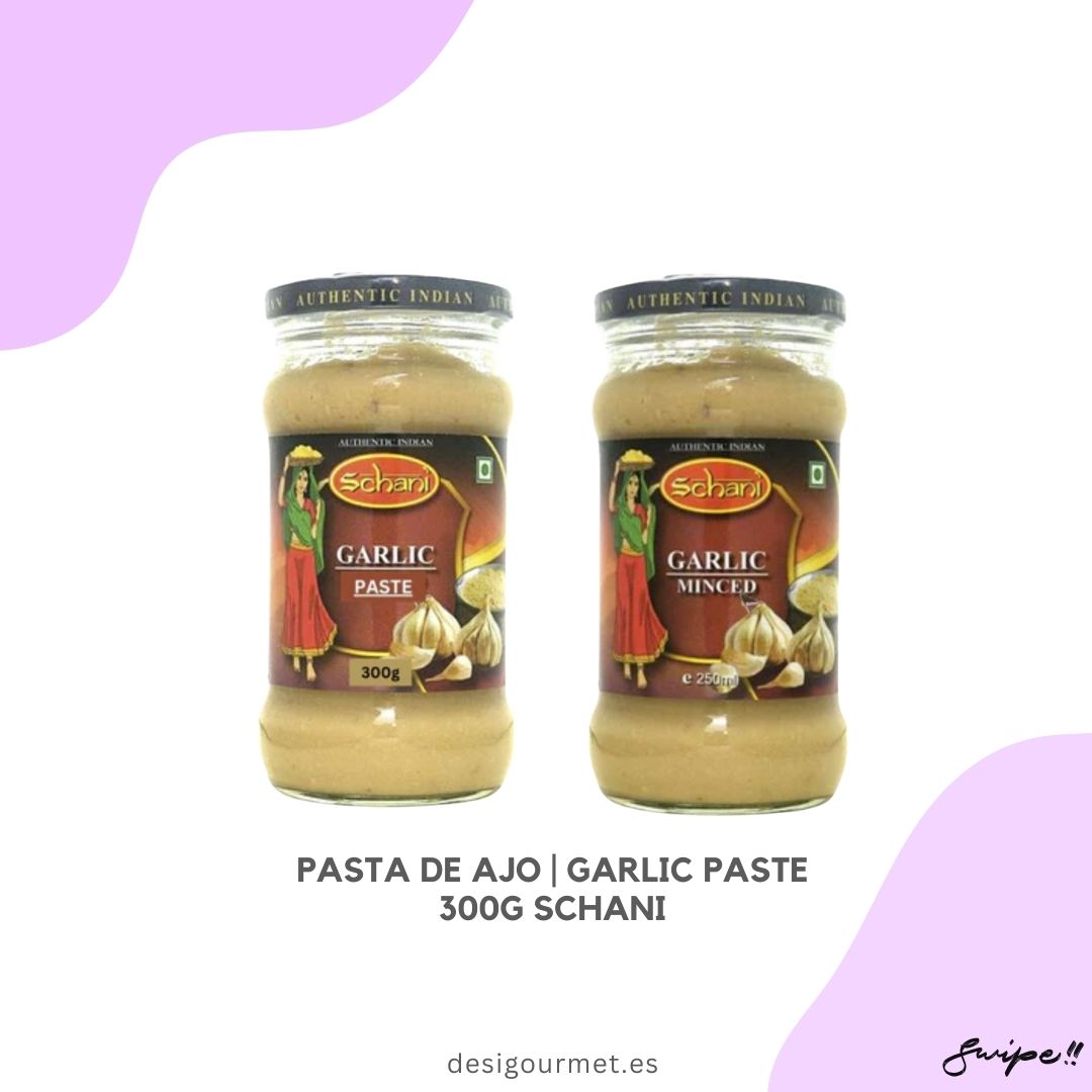 Title: Pasta de Ajo | Garlic Paste 300g Schani Description: Descubre la conveniencia y el sabor intenso de la Pasta de Ajo de Schani. Ideal para cualquier receta que requiera un toque de ajo fresco. Disponible en 300g y 250g. Keywords: Pasta de ajo Garlic paste Schani garlic paste 300g garlic paste Authentic Indian garlic paste
