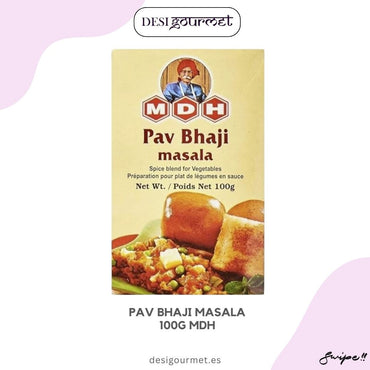 Pav Bhaji Masala 100G MDH: Enhance your dishes with MDH Pav Bhaji Masala. Perfect for creating iconic Pav Bhaji, this blend elevates your meals with rich, aromatic spices.