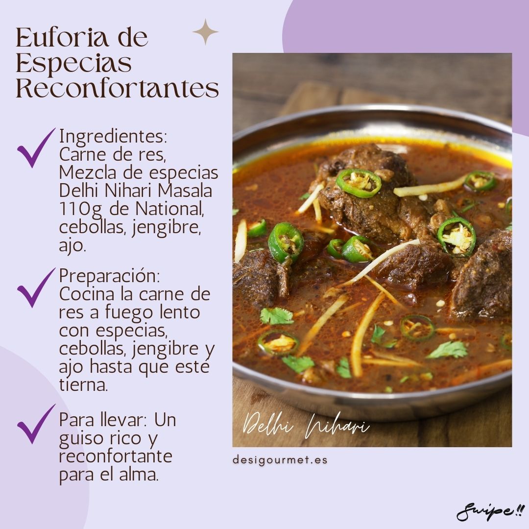 Enjoy the comfort of rich flavors with Delhi Nihari Masala. Slow-cooked beef with onions, ginger, and garlic, delivering a heartwarming dish. Perfect for soul-warming meals.