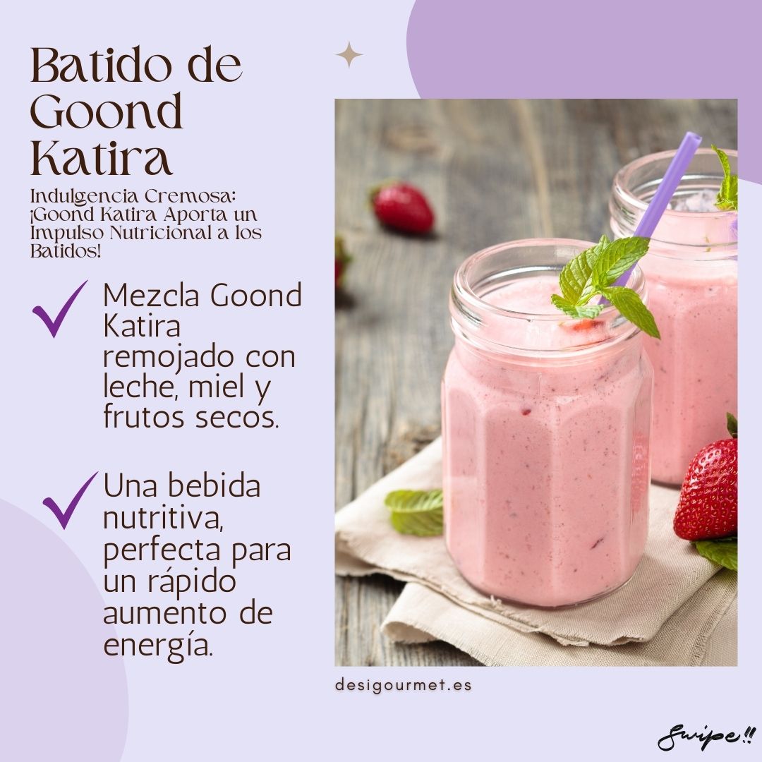 Indulge in a creamy Goond Katira Shake! Soak Goond Katira, mix with milk, honey, and nuts for a nutritious energy boost.