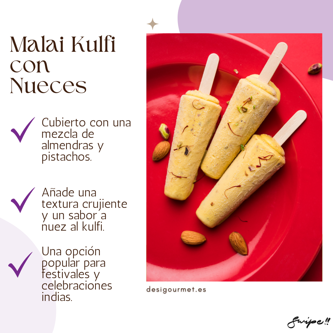 English: Original Malai Kulfi Stick 70ml, traditional Indian dessert flavored with aromatic cardamom.  Spanish: Original Malai Kulfi Stick 70ml, postre indio tradicional saborizado con cardamomo aromático.