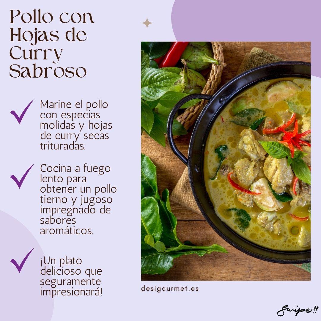 "Delicious chicken with curry leaves. Marinate with spices and dry curry leaves. Slow-cook for tender, juicy chicken infused with aromatic flavors. A dish that will impress!"