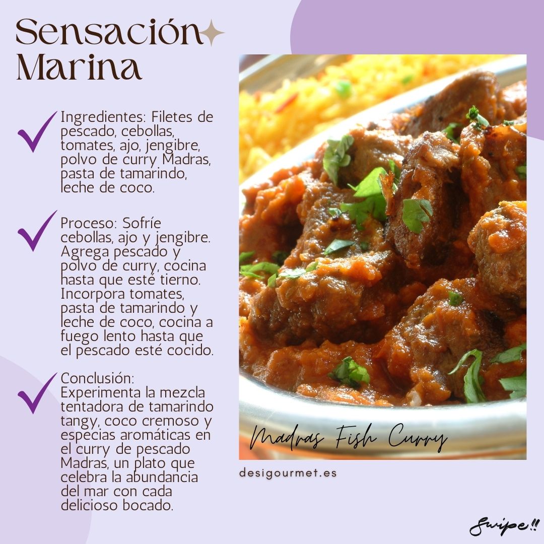 Experience the tempting blend of tangy tamarind, creamy coconut, and aromatic spices in Madras Fish Curry. A dish that celebrates the abundance of the sea with every bite.