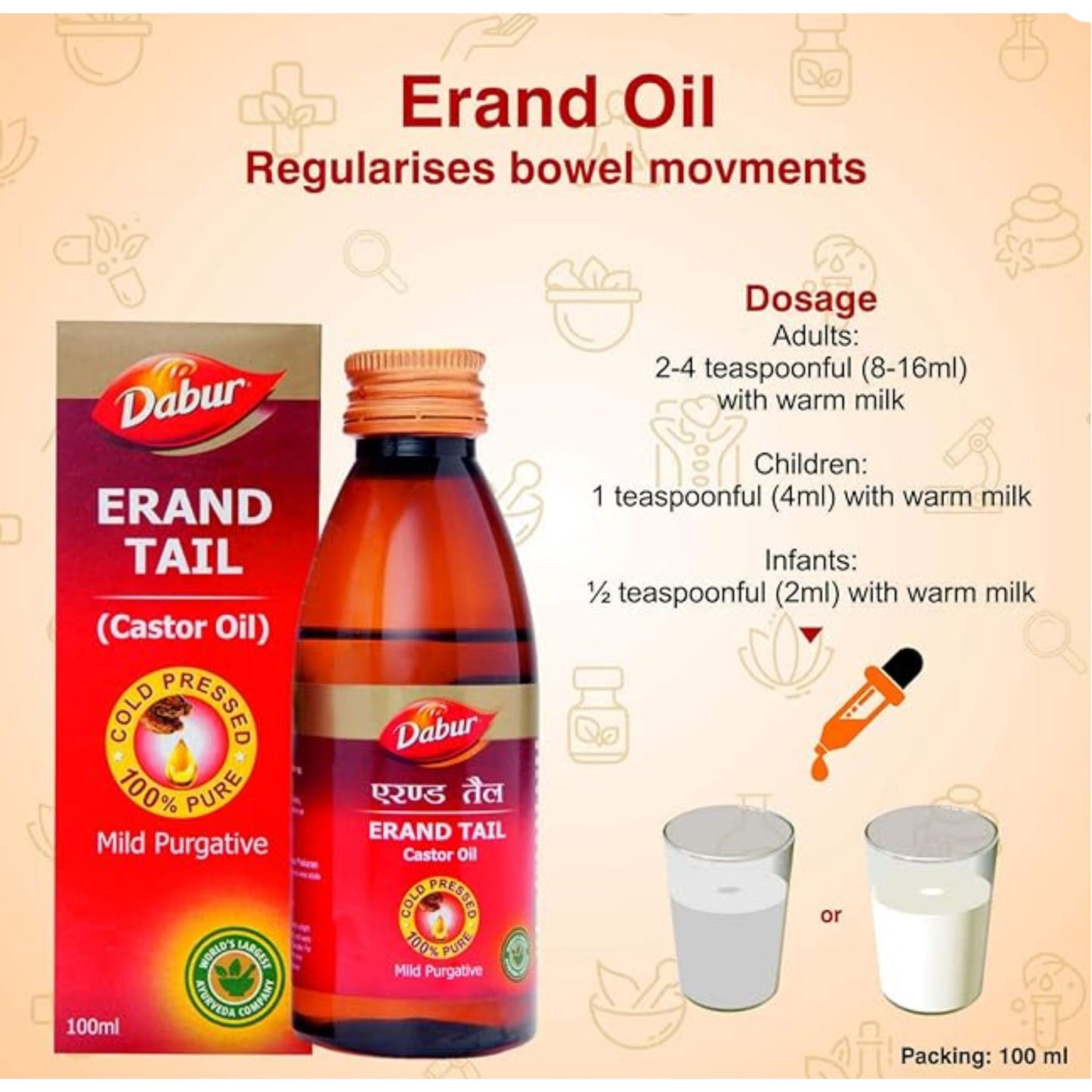 Castor Oil | Castor Oil (Erand Tail) 100ml Dabur
