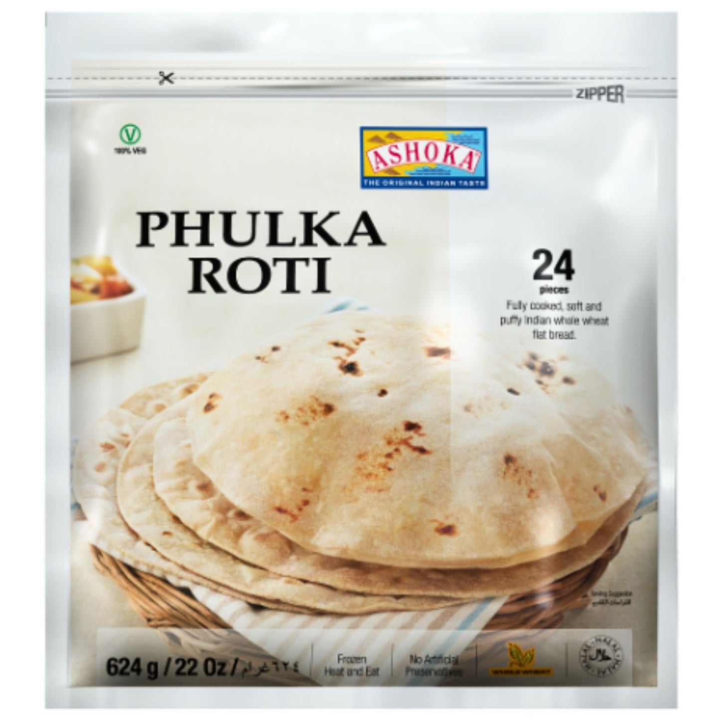 Pan Indio Phulka-Roti Tradicional | Phulka-Roti 624g/24pcs. Ashoka