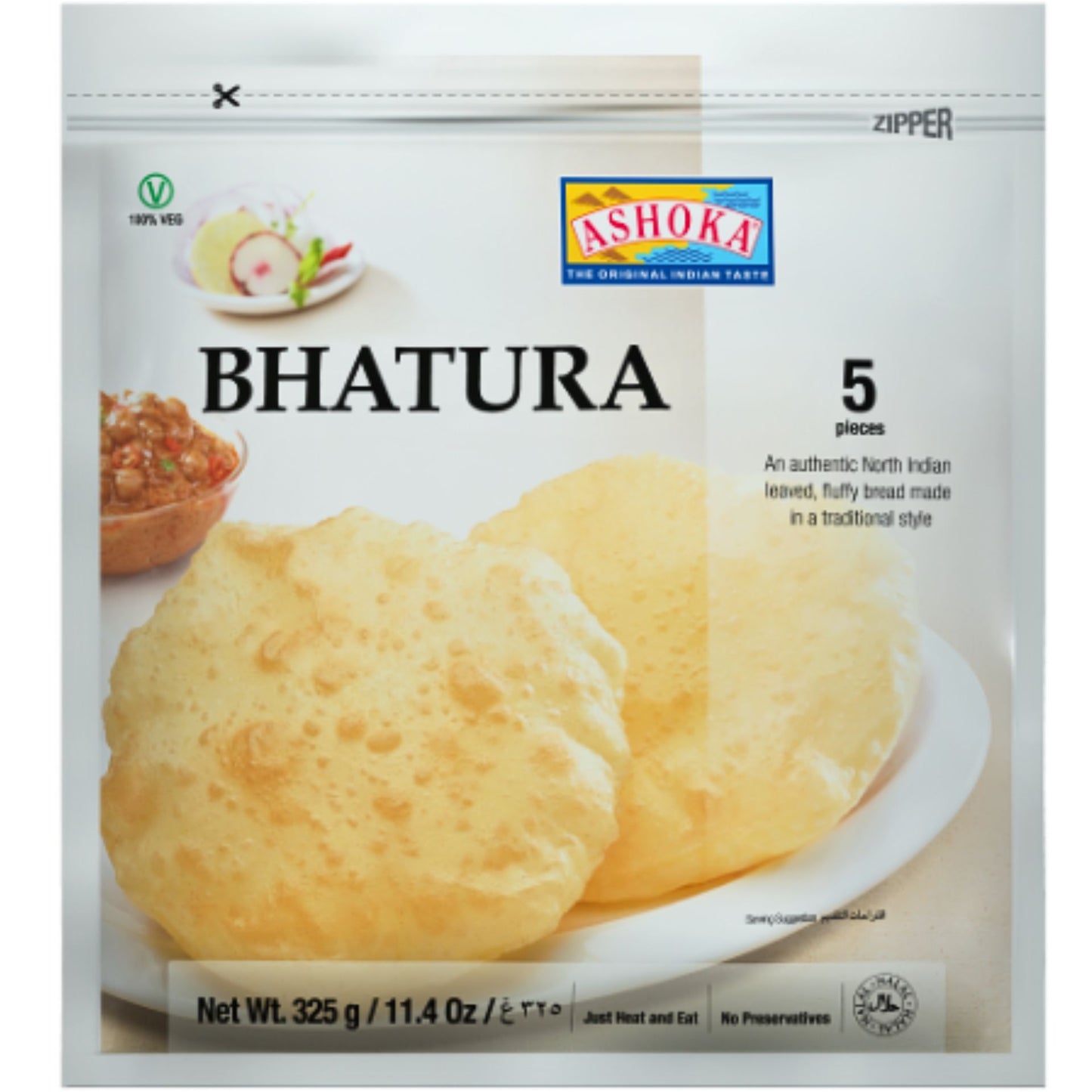 Pan esponjosa del norte de la India | Bhatura Paratha Ashoka 325g/5pcs. Ashoka
