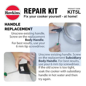 Kit de reparación para Olla | Pressure Cooker Repair Kit (Gasket, Safety Valve, Body Handle, Spanner) Hawkins