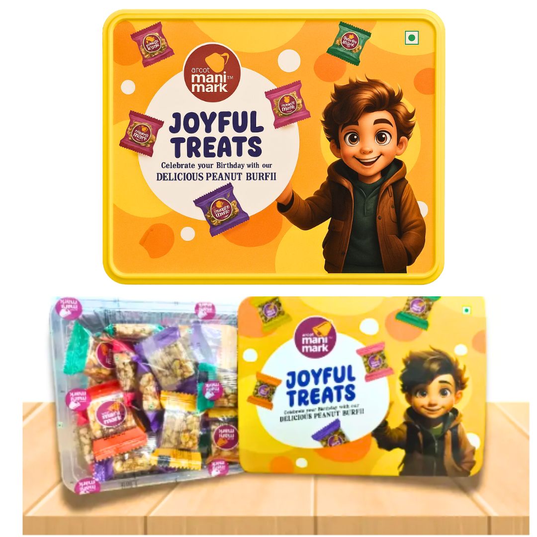 Dulce Turrón de Cacahuetes | Chikki Peanut Birthday Burfi Box 220g Manimark