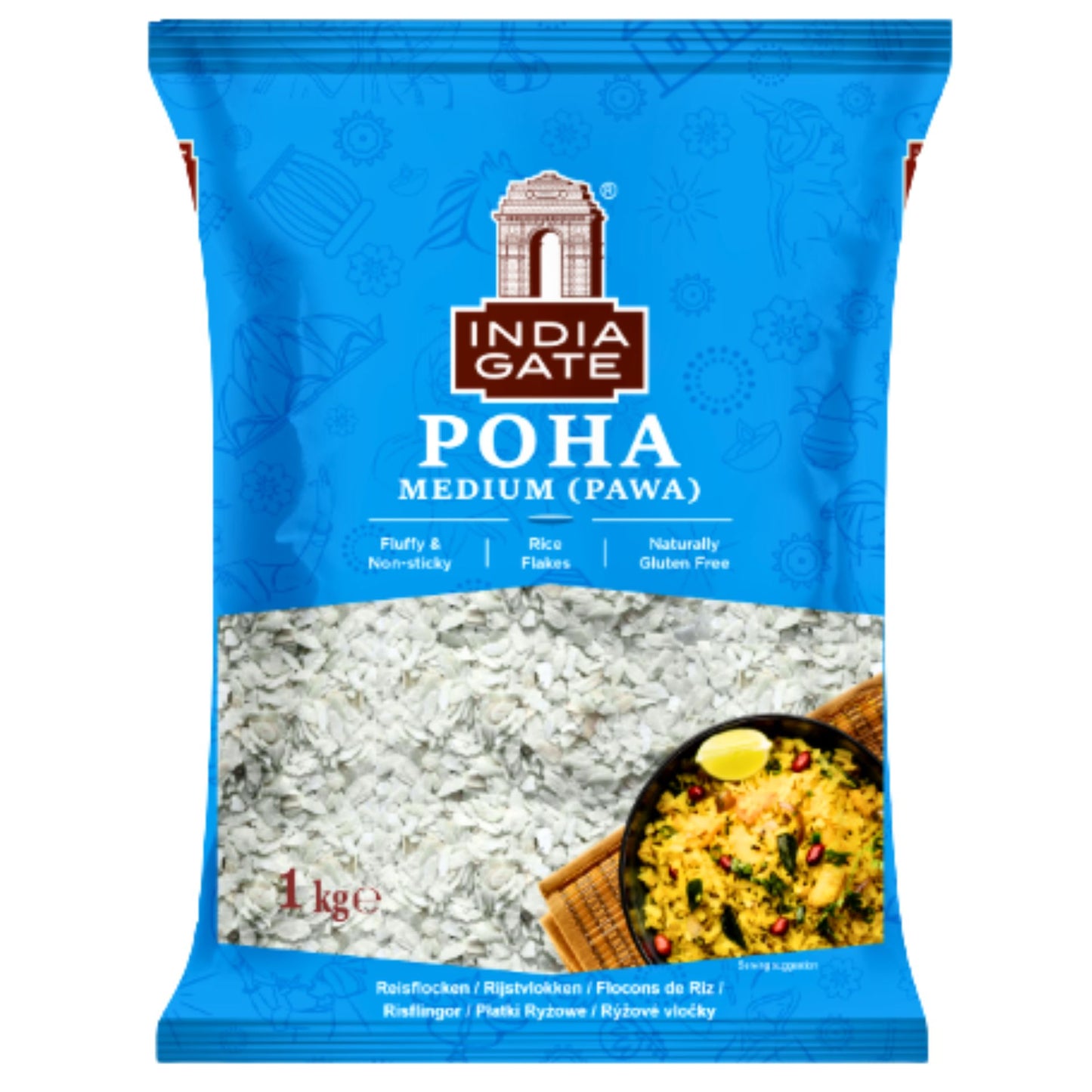 Copos de Arroz | Rice Flakes Medium | Poha Medium 1kg India Gate