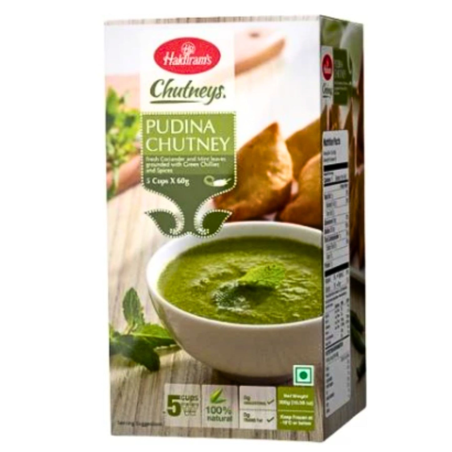 Chutney de Menta (pudina) | Pudina Chutney (Frozen) (5cups x 60g) 300g Haldiram