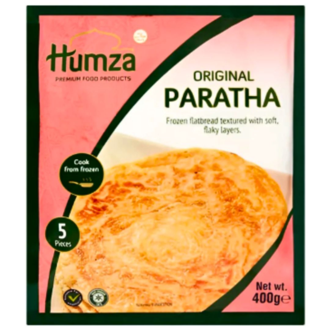 Pan plano Indio Paratha | Plain Original Paratha (Frozen) Family Pack 400g/5pcs. Humza