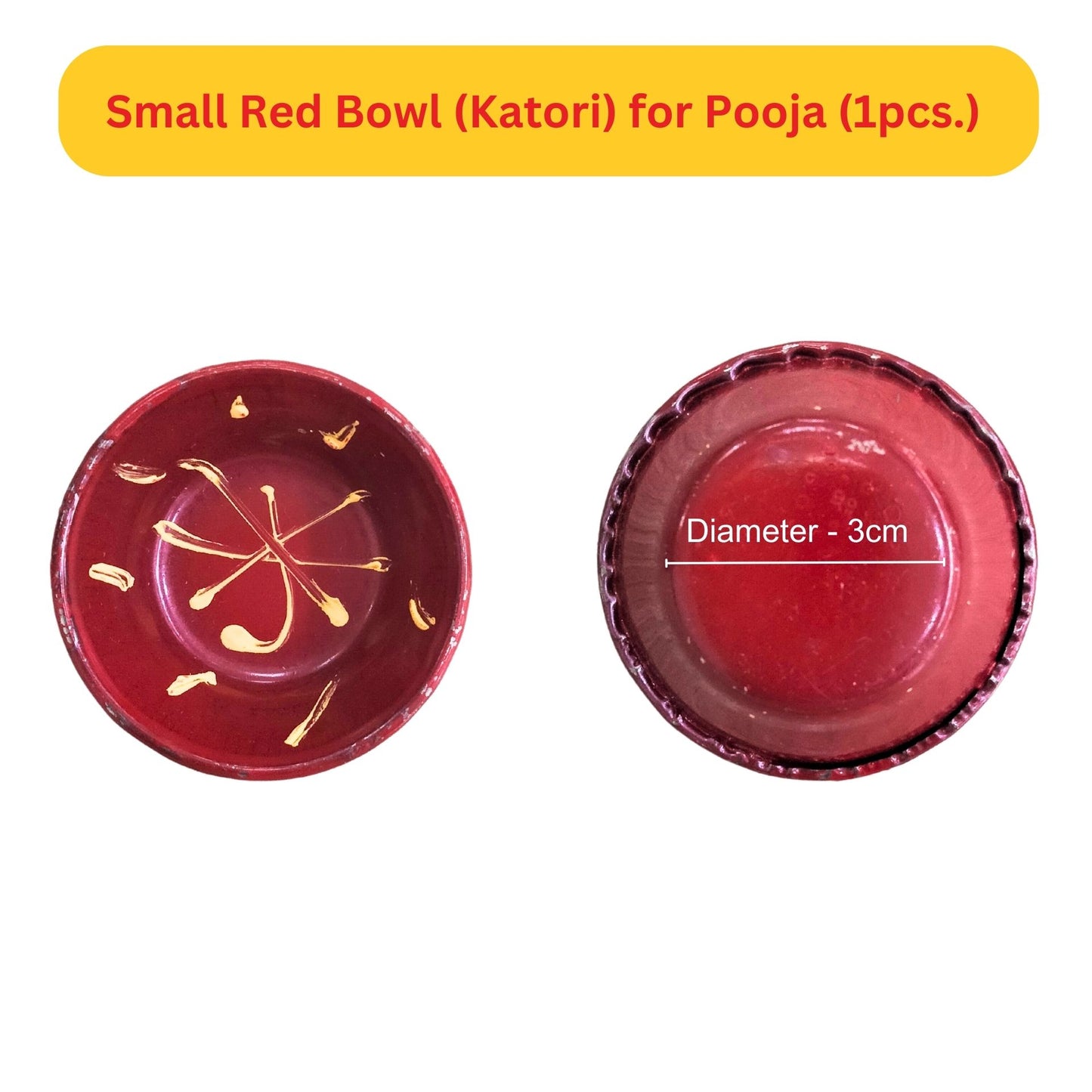 Decorative Pooja Bowl | Red Decorative Bowl for Pooja (Smal Katori) 1pcs.