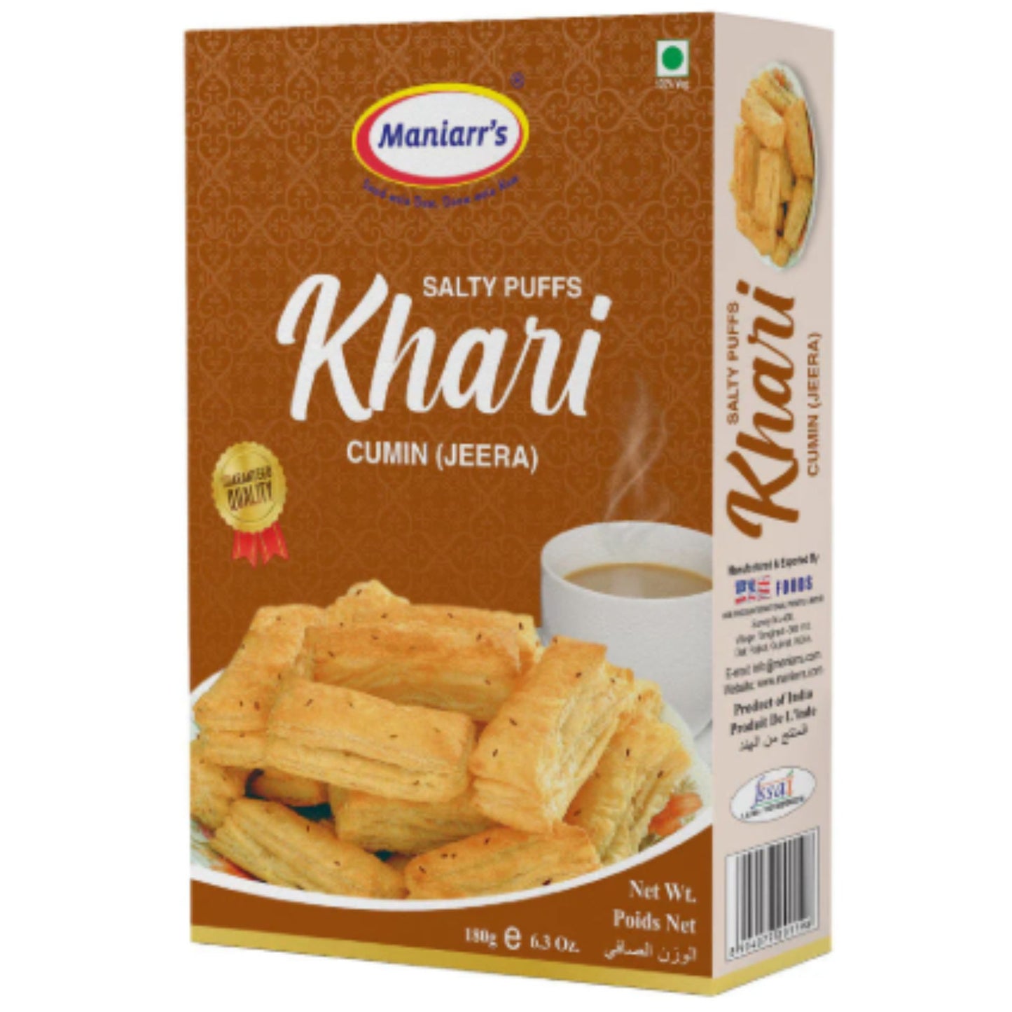 Savory Puff Pastry and Cumin Seed Biscuits | Khari Puff (Biscuits) Cumin 200g Maniarr's