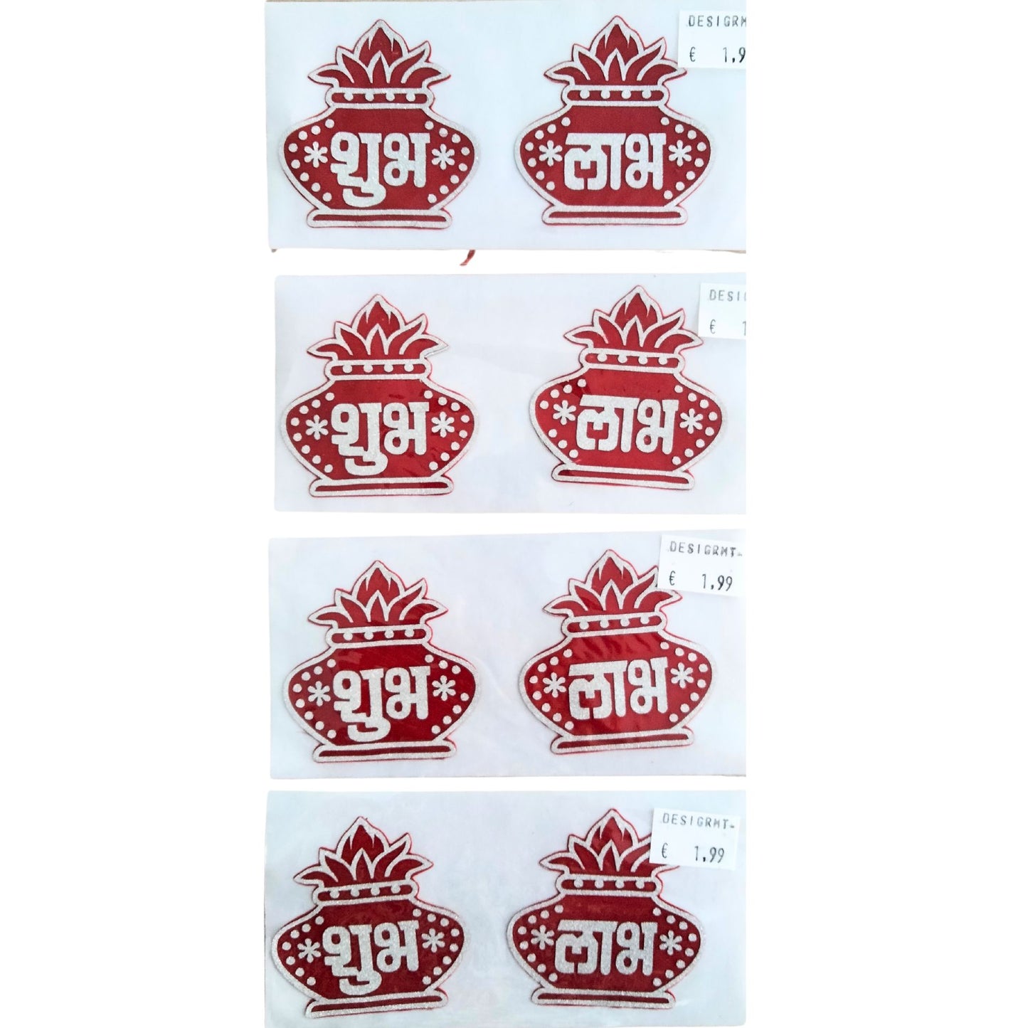 Sticker for decoration | Kalash with Swastik or Kalash Sticker Red handcrafted for Home Decoration