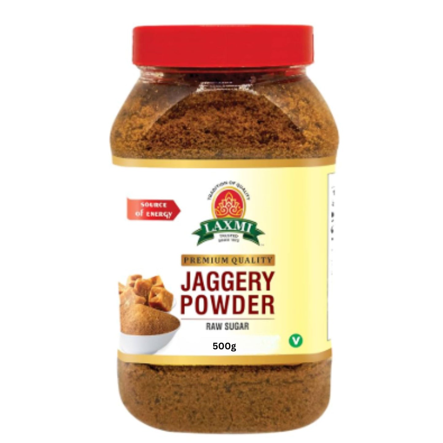 Azúcar Integral Puro de Caña molido (Panela) | Cane Sugar Jaggery Powder | Goor Powder 500g Lakshmi