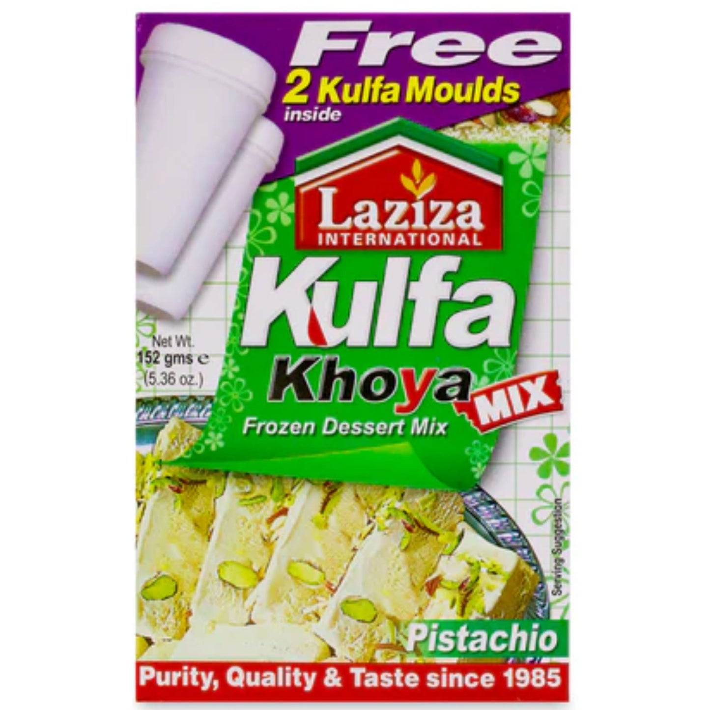 Mezcla de postre helado Kulfi | Kulfa Khoya Dessert Mix Pistachio 152g Laziza