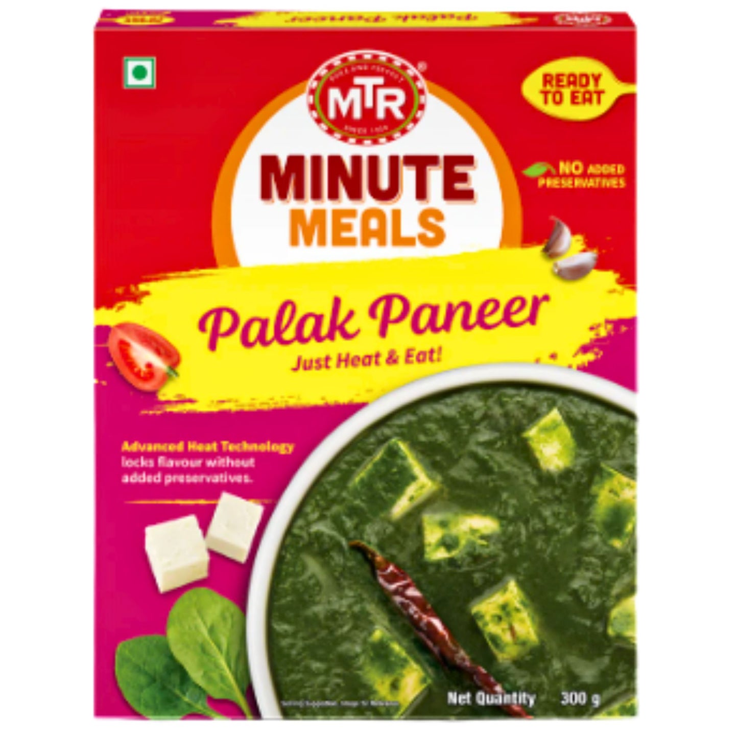 Espinacas al curry con Queso | Palak Paneer 300g MTR