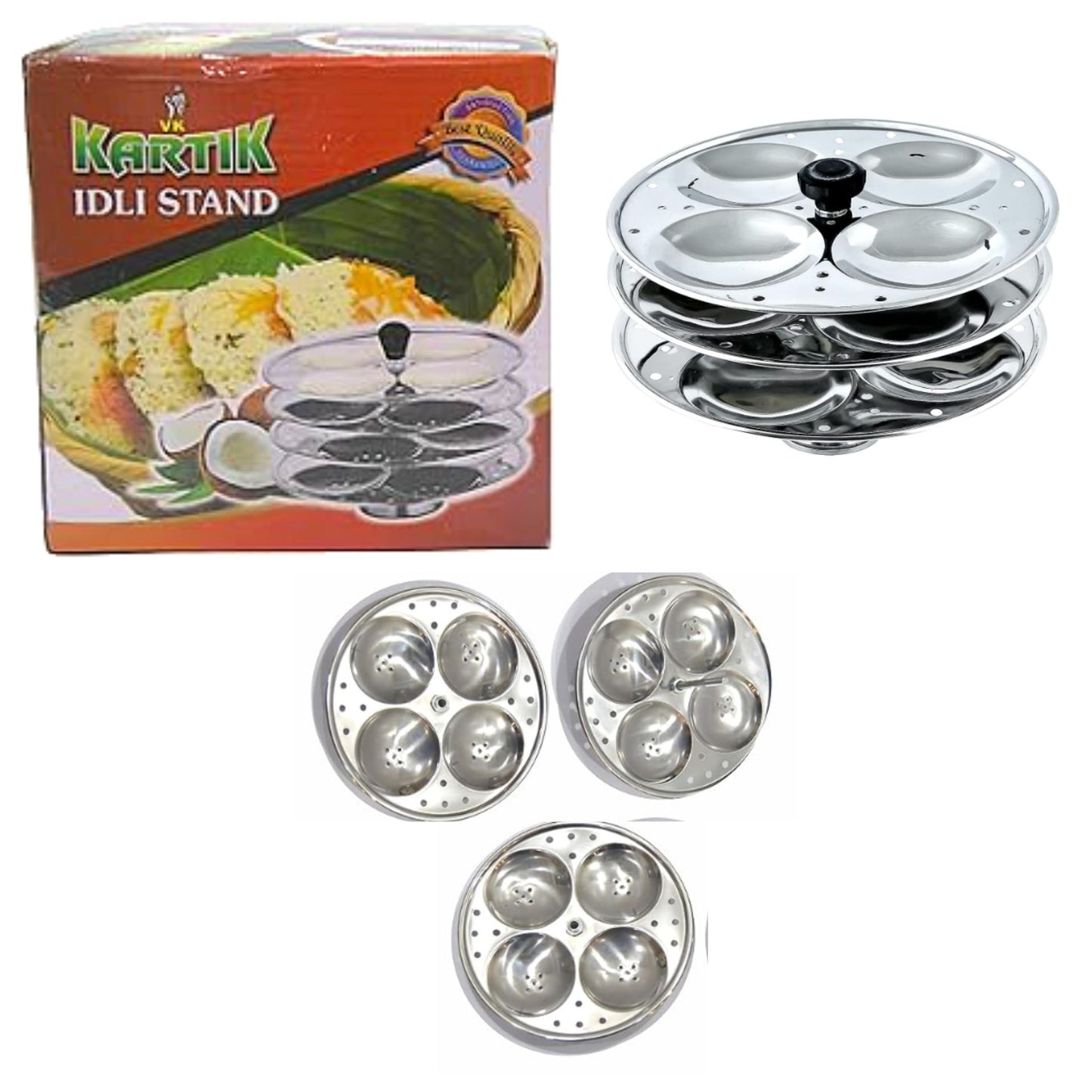 Idli Maker (Stand) in Stainless Steel - 3 Plates