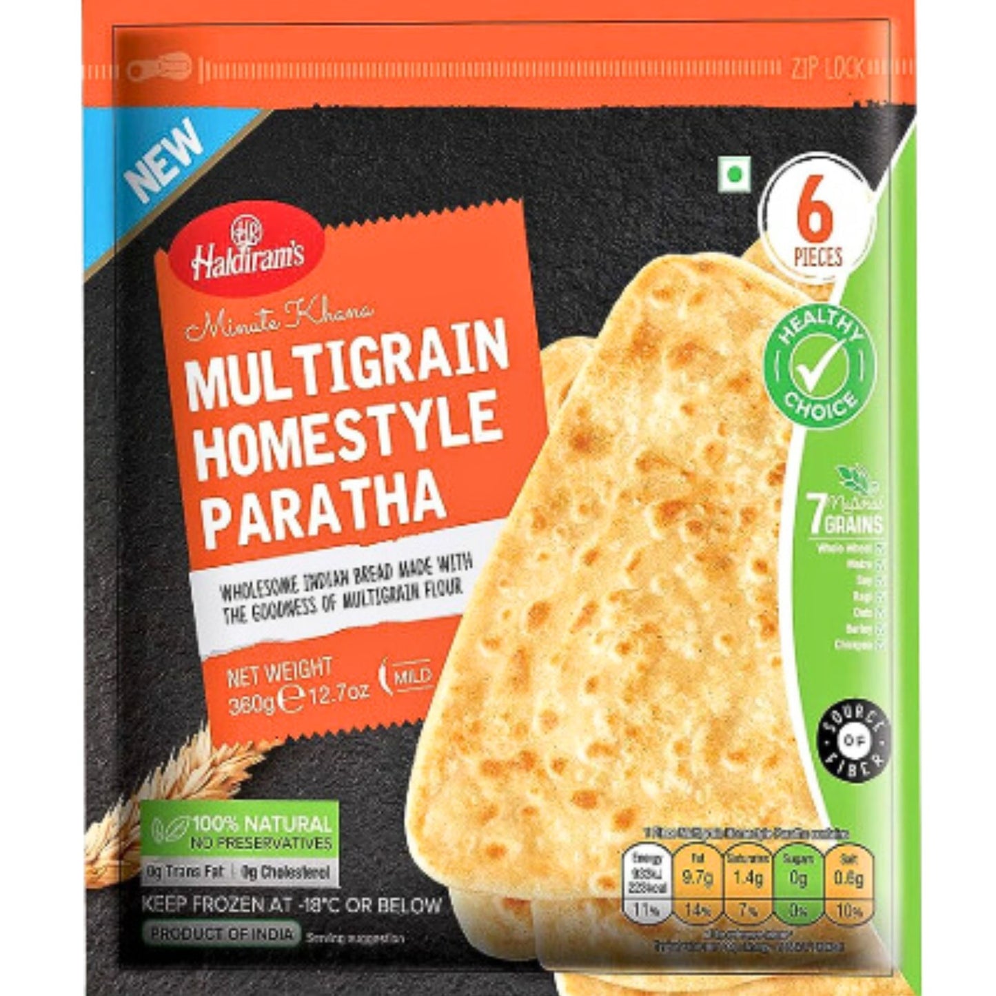 Pan estilo de casa de multigrano | Homestyle Multigrain Paratha 360g/6pcs. Haldiram