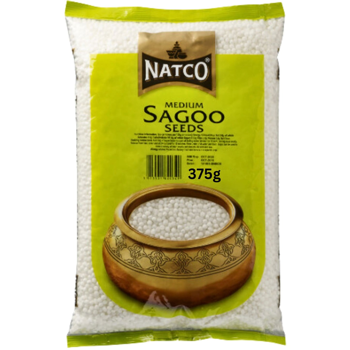 Semillas de Sago (Tapioca) | Sago Seeds | Sabudana M. 375g Natco