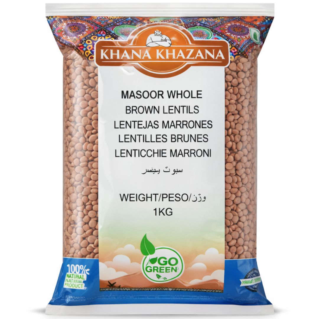 Brown Lentils | Brown Lentils | Masoor whole 500g Khana Khazana