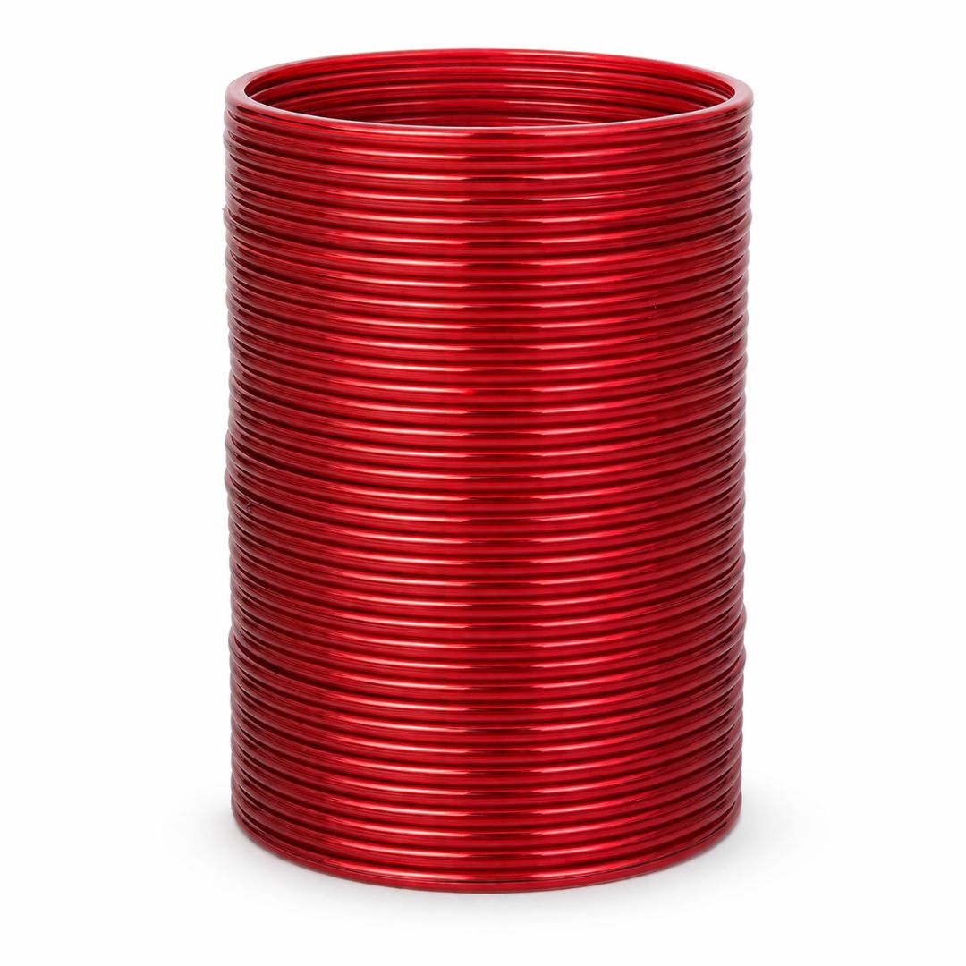 Pulsera | Red Glass Bangles - 4 pieces (size -2.4)