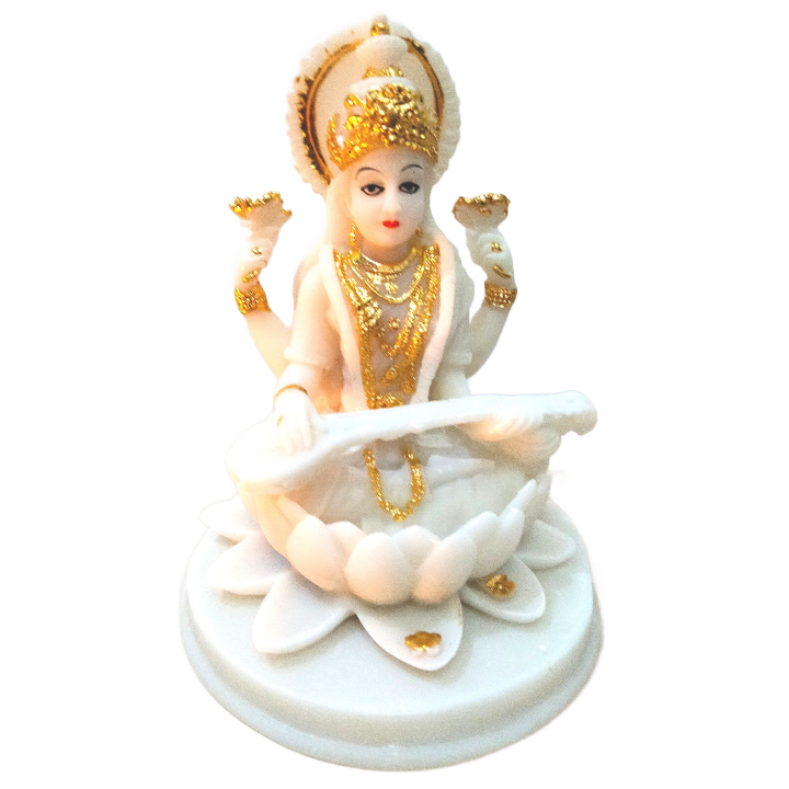 सफेद संगमरमर की भगवान सरस्वती प्रतिमा (मूर्ति)