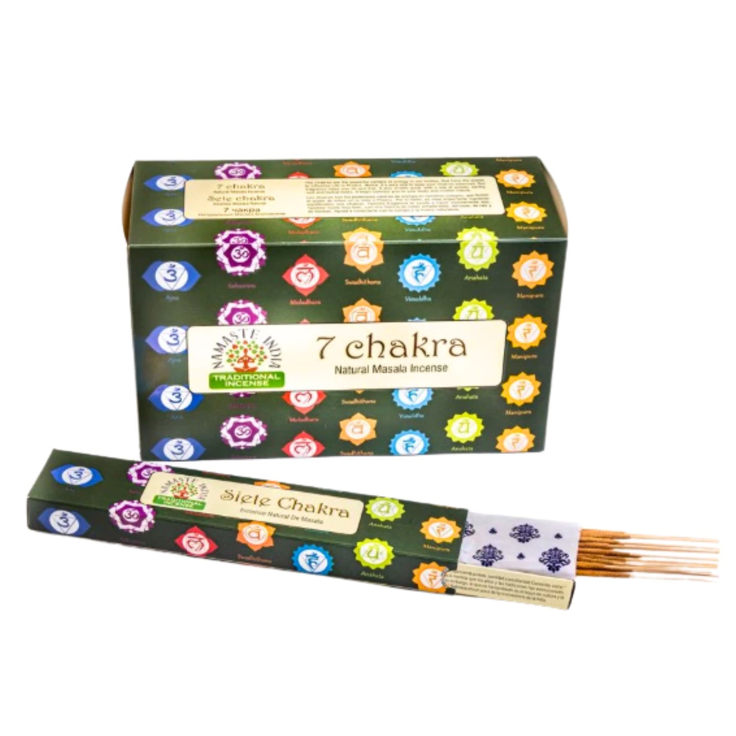 Incienso | Incense Stick Seven Chakras (Masala Agarbatti ) 15g Namaste India