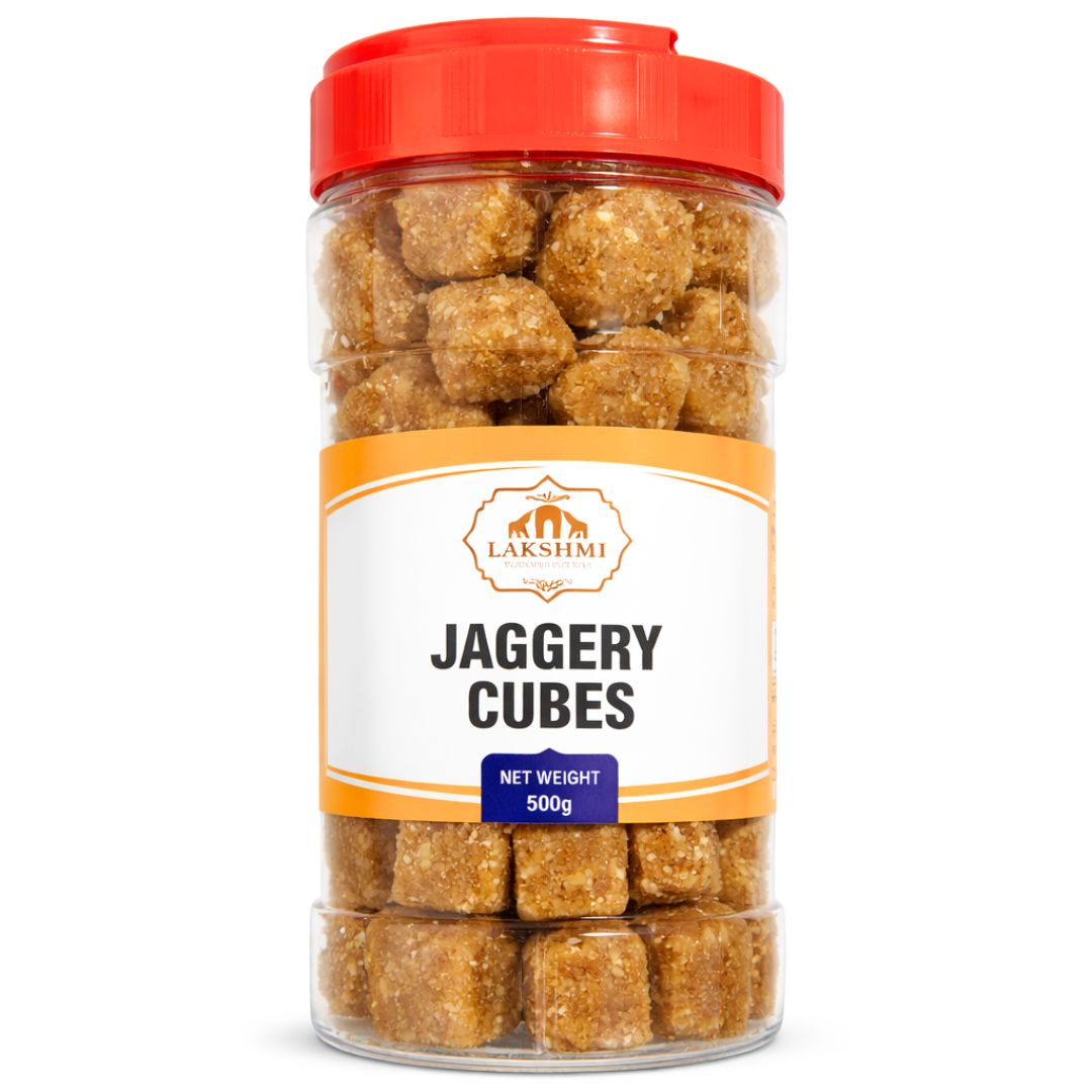 Azúcar Integral Puro de Caña en cubos (Panela) | Cane Sugar Jaggery Cubes | Goor Cubes 500g Lakshmi