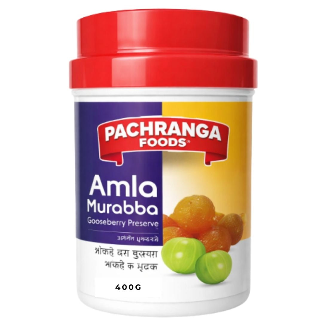 Amla (Grosella) en almíbar de azúcar | Amla in Sugar Syrup | Amla Murabba 400g Pachranga
