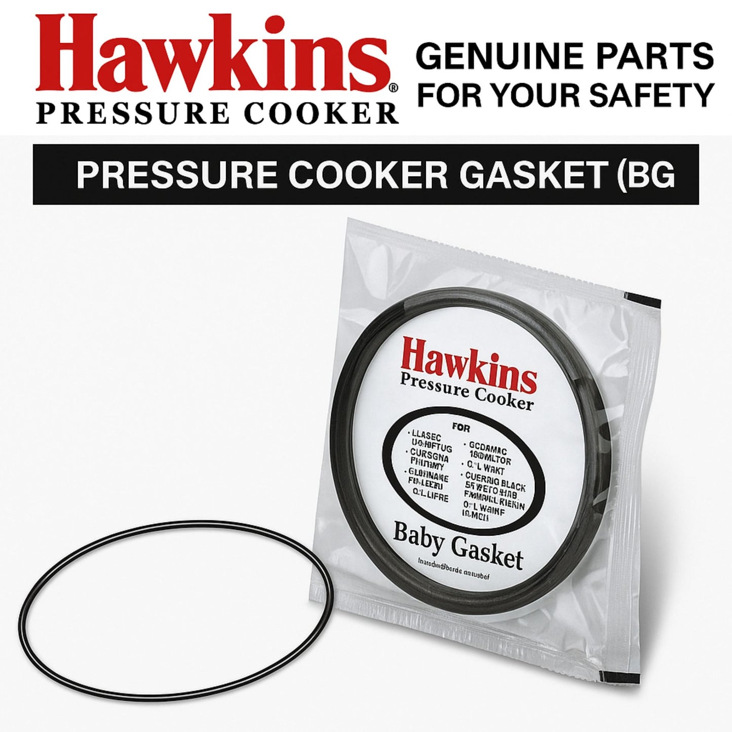 Anillo de sellado de junta para ollas a presión | Gasket Baby Sealing Ring (Code BG) for Pressure Cookers Hawkins