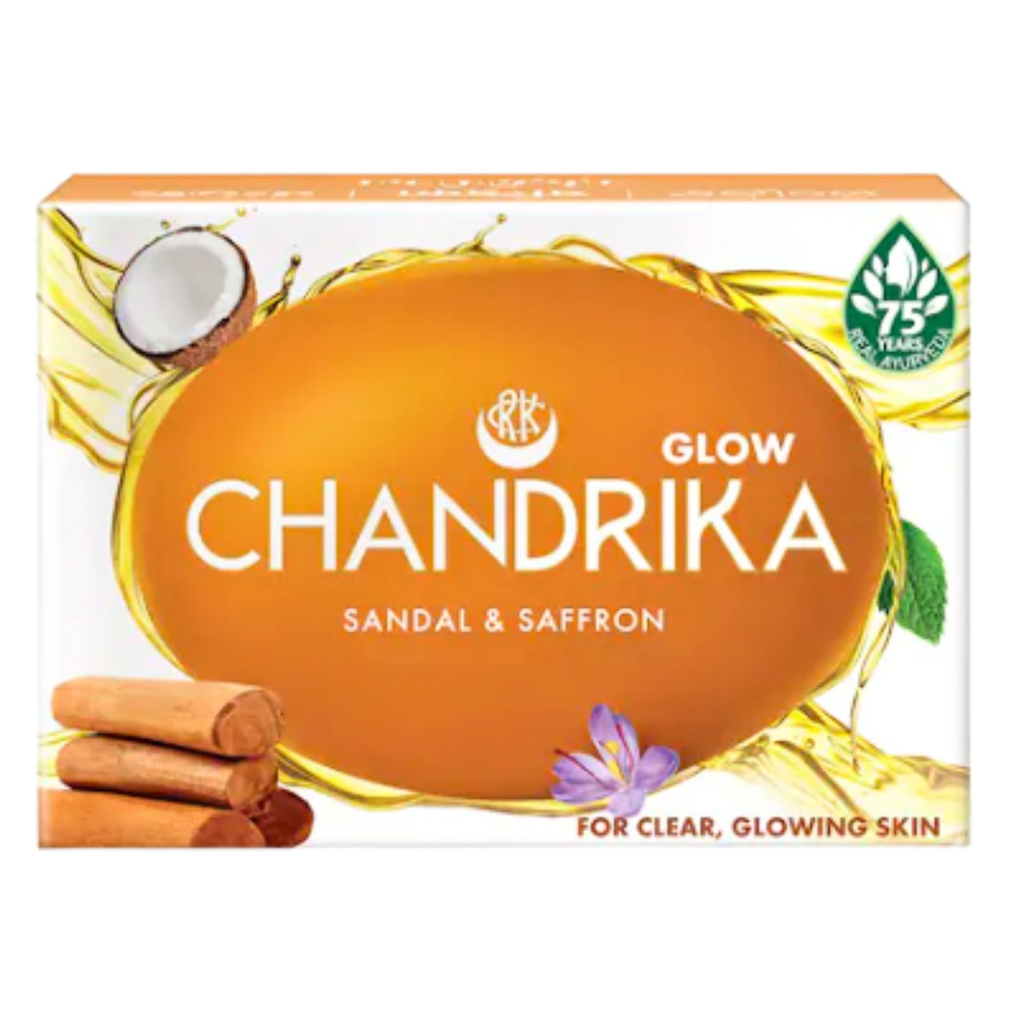 Jabón de Chandrika Glow I Sandal & Saffron Glow Soap 75g Chandrika