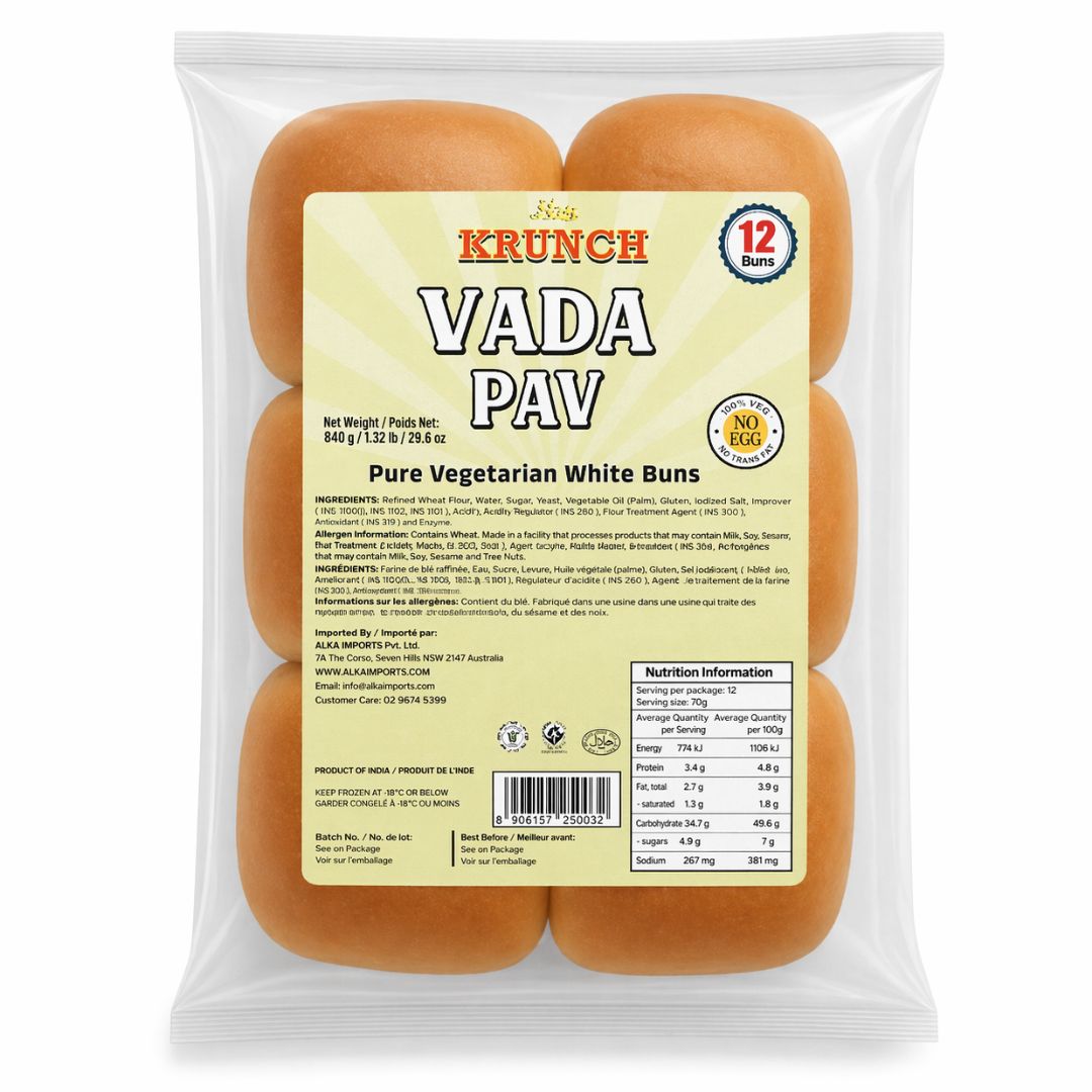 Panecillo suave para Vada Pav | Vada Pav Bun (Pure Vegetarian) 600g/ 12pcs. New Krunch