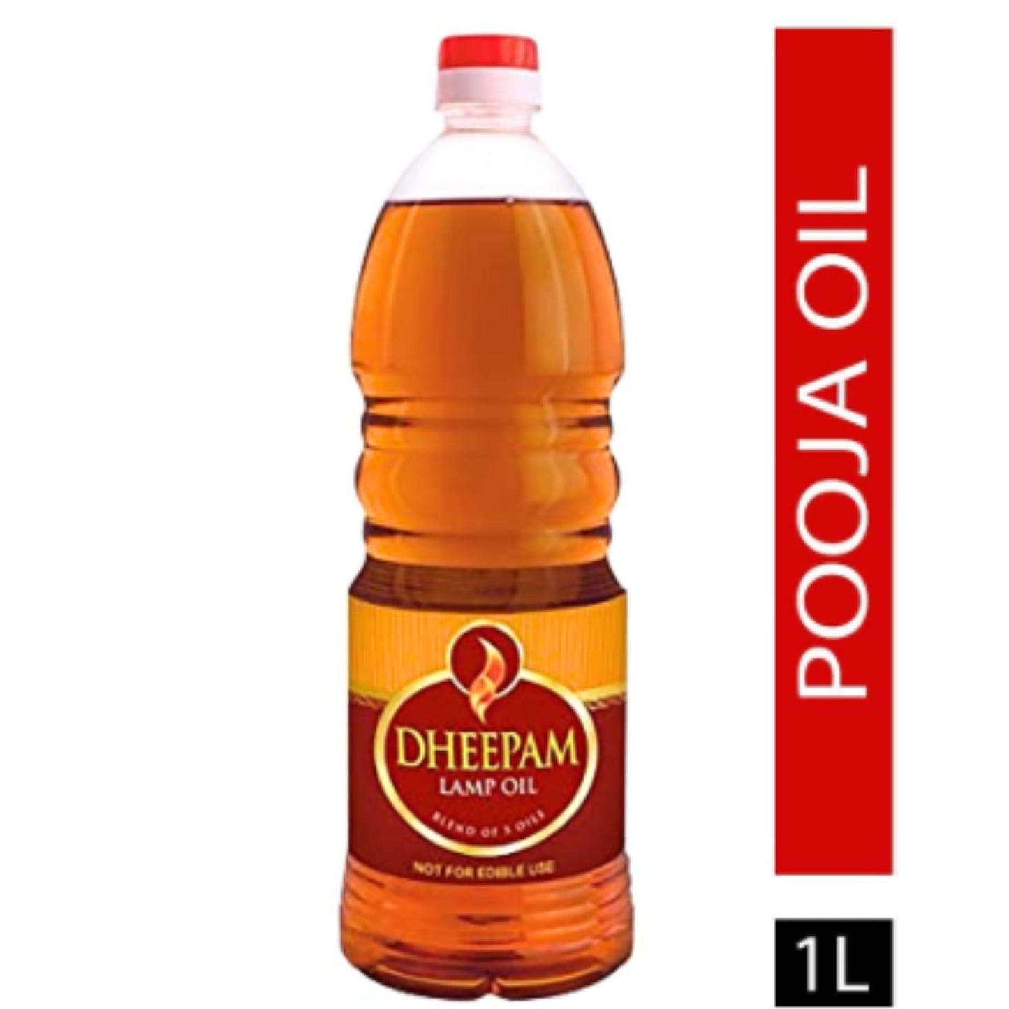 Aceite de lámpara para Pooja | Traditional Pooja Oil | Lamp Oil for Pooja 1Ltr. Dheepam