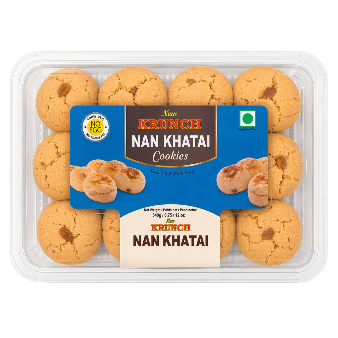 Galletas | Traditional Cookies | Nan Khatai (Vegetarian) 360g New Krunch