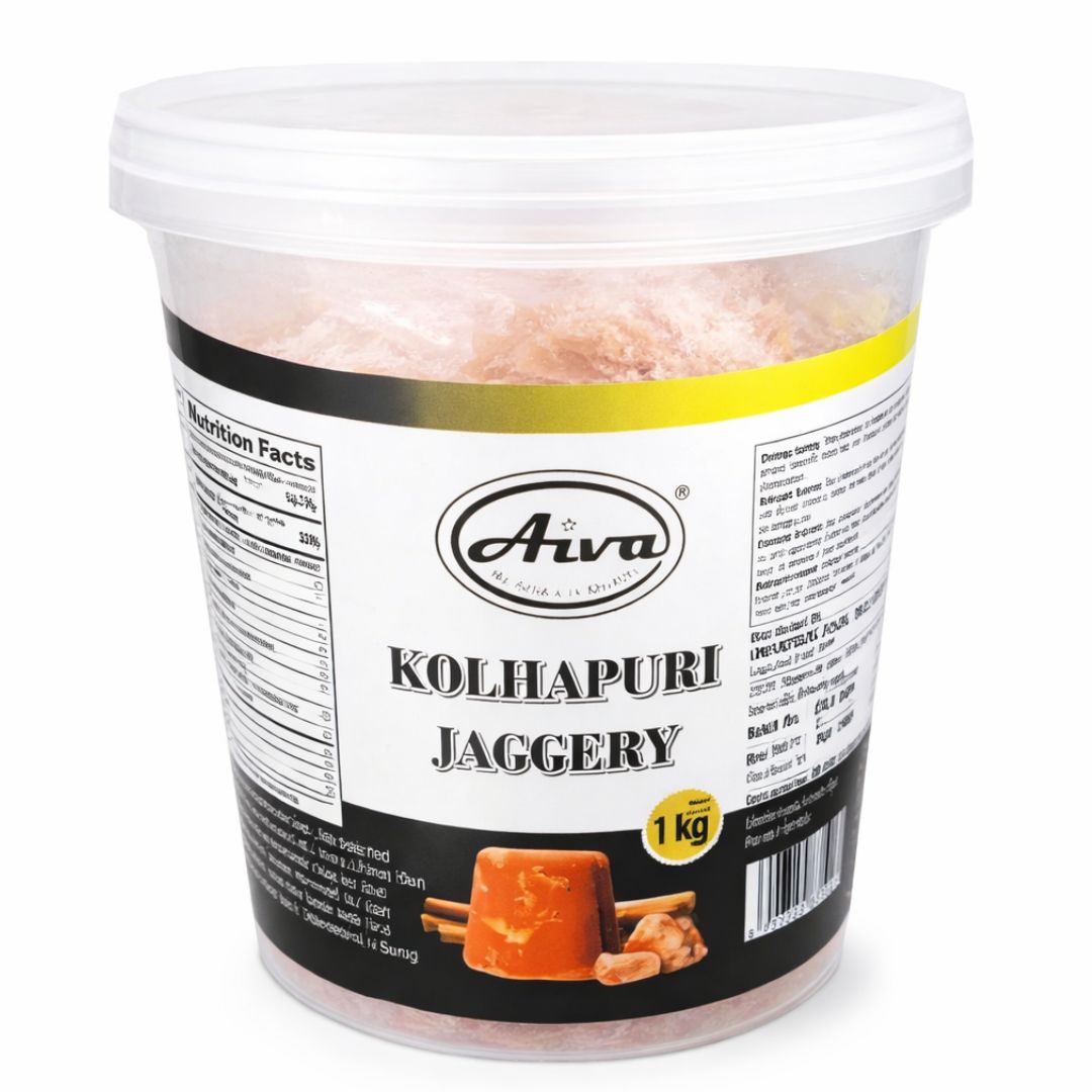 Azúcar Integral Puro de Caña en cubos (Panela) | Cane Sugar Jaggery Whole | Jaggery Brown Kolhapuri 1kg Aiva