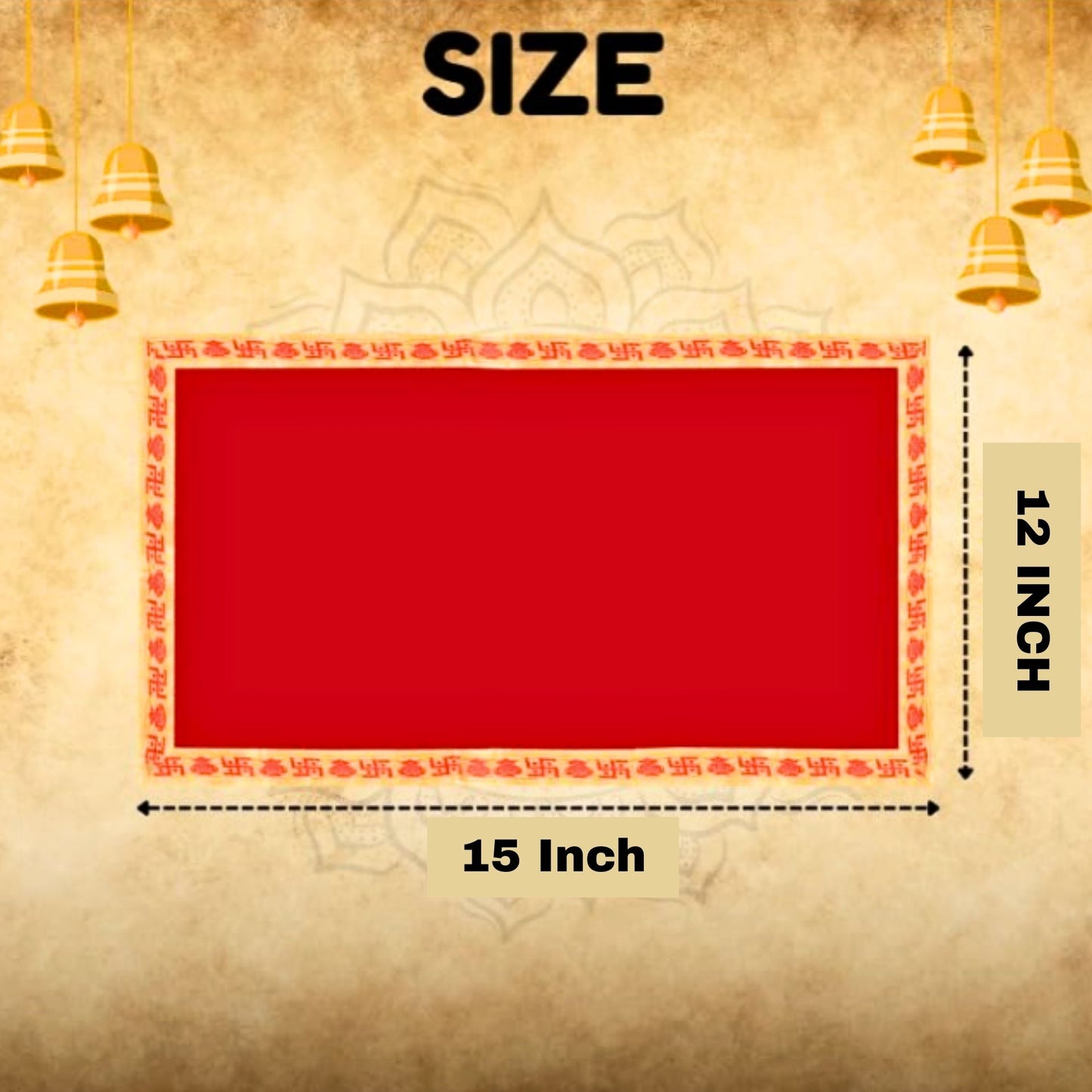 Pooja Aasan (alfombra) en terciopelo | Pooja Velvet Aasan (Pooja Mat) 12*15 inch in size