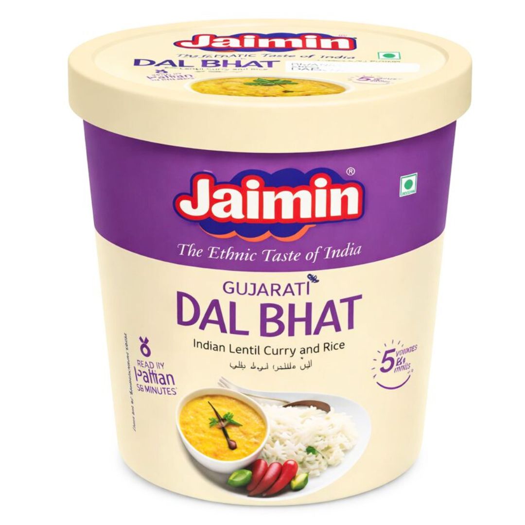 Comida instantánea de lentejas y arroz | Instant Gujrati Dal Bhat Cup 70g Jaimin