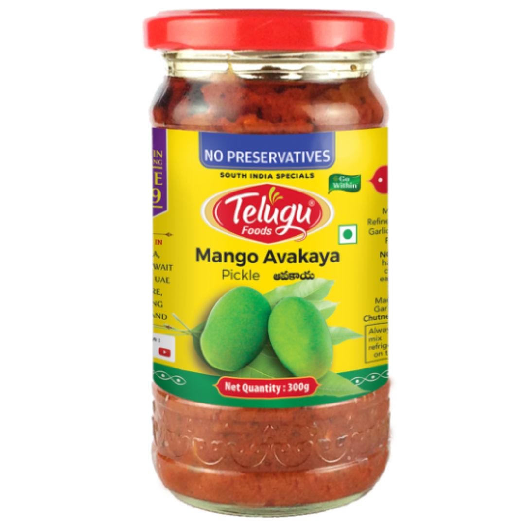 Pickle de Mango Avakaya (encurtido) | Mango Avakaya Pickle 300g Telugu Foods