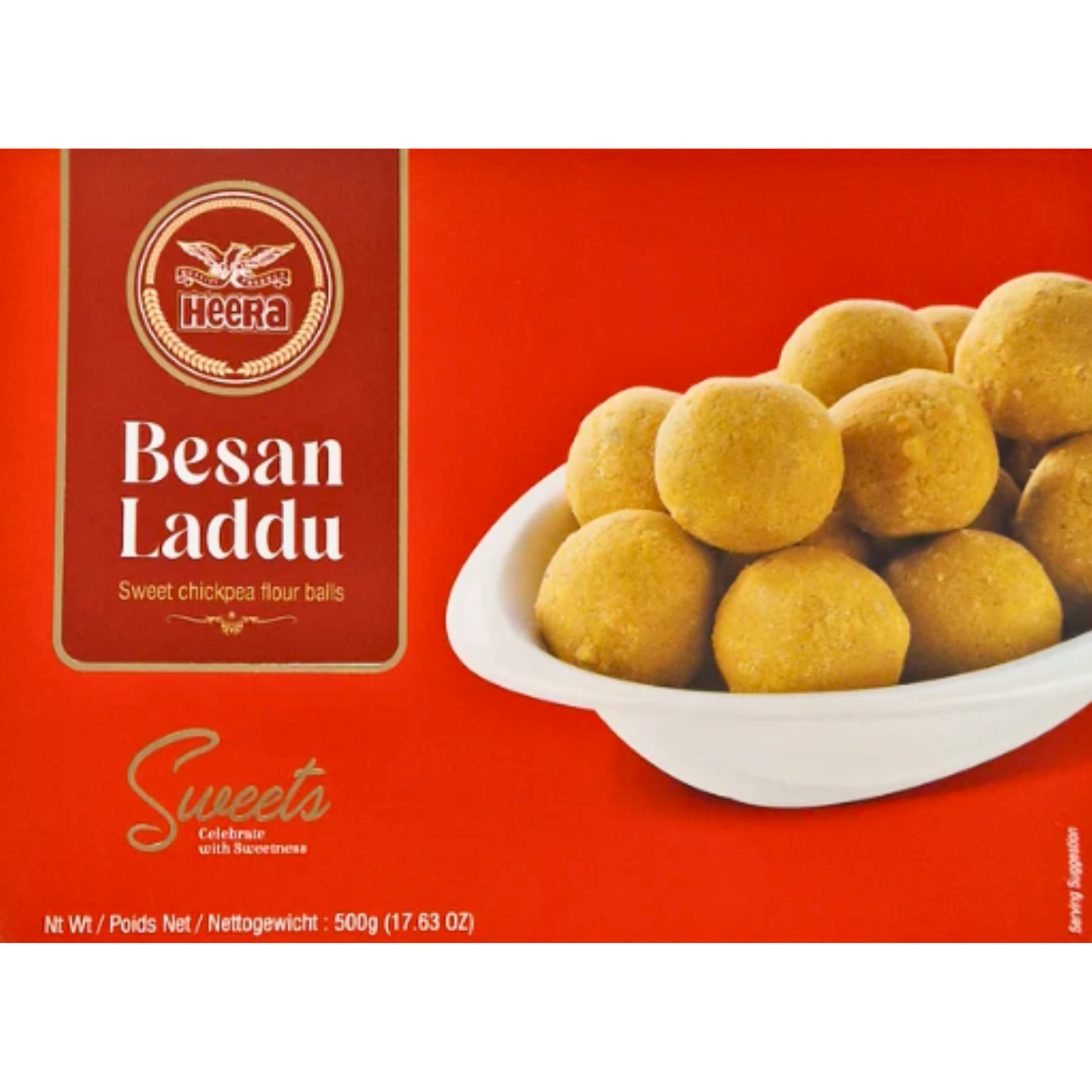 Dulce Bolas de Harina de Garbanzo (Ladoo) | Besan Ladoo 250g Heera