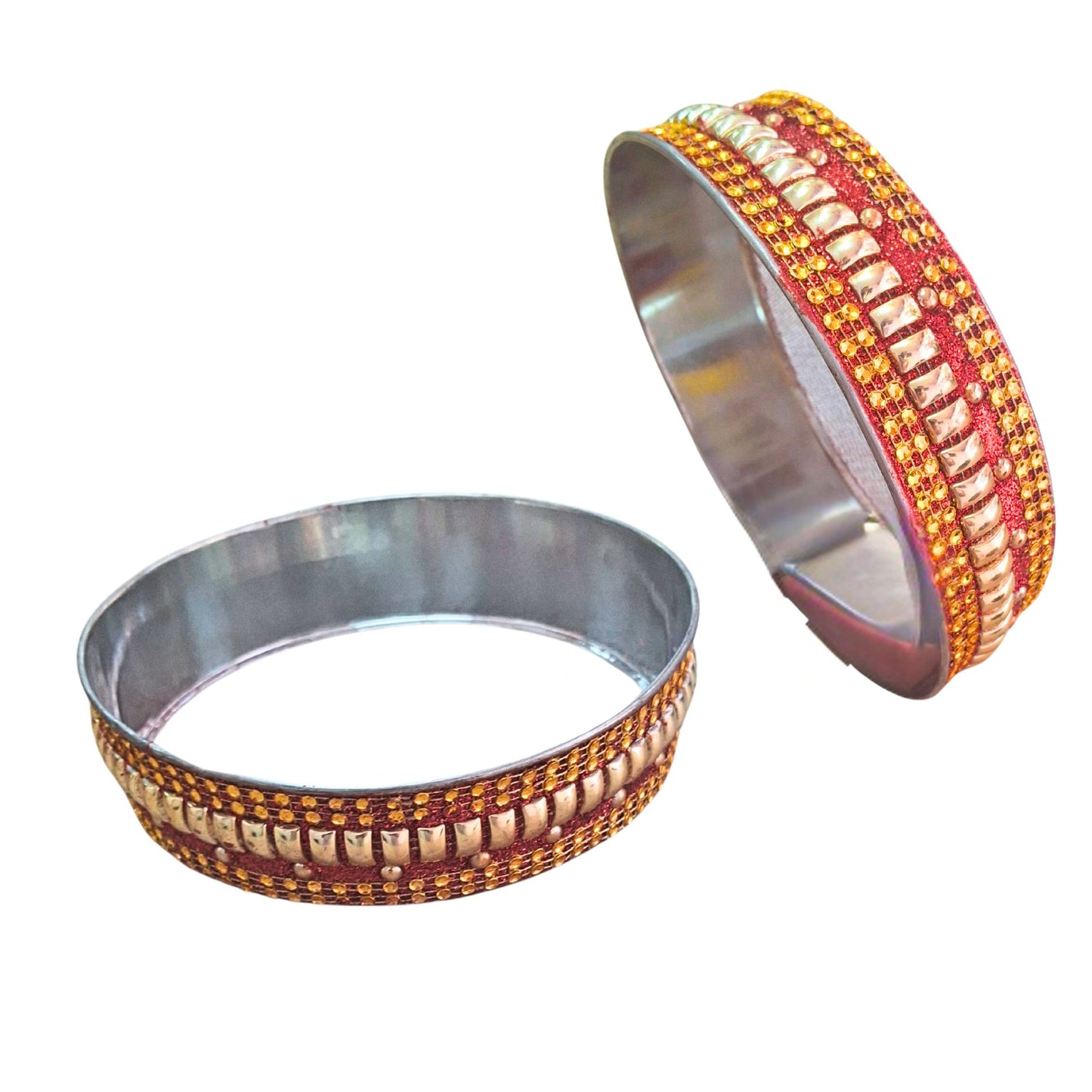 Tamiz para Karwa Chauth pooja | Karwa Chauth Stainless Steel Channi/ Chalni (Red) 1 pcs.