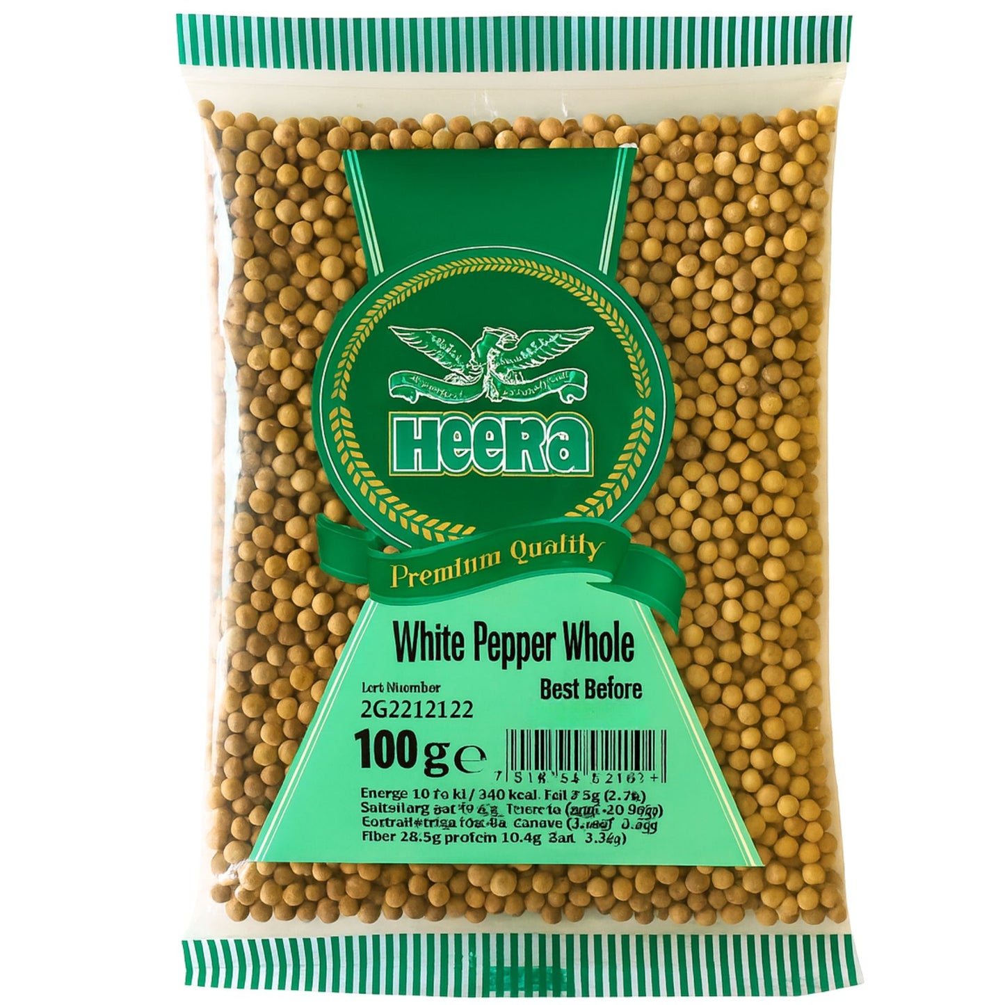 Pimienta blanca entera | White Pepper Whole 100g Heera