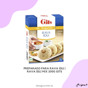 Gits Rava Idli Mix 200g pack for making soft and fluffy Rava Idli, a popular Indian breakfast.