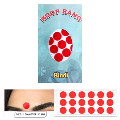 Bindi Rojo | Velvet Sticker Kumkum | Bindi Red in colour size-2.5 Roop Rang
