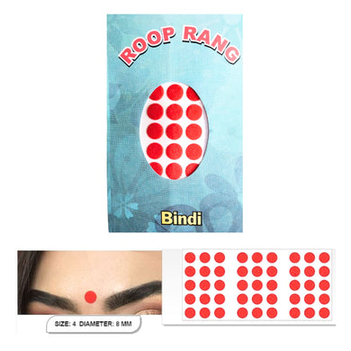 Bindi Rojo | Velvet Sticker Kumkum | Bindi Red in colour size-4 Roop Rang